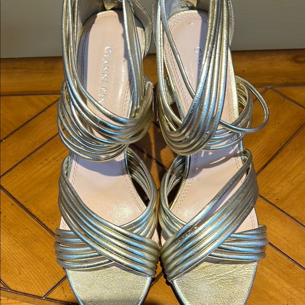 Gianni Bini Gold Strappy Heels for Special Occasions